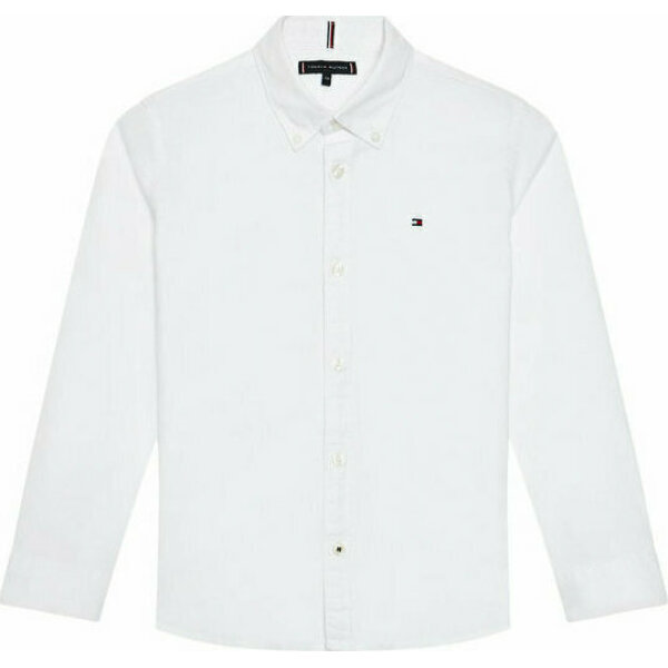 20250917113019_tommy_hilfiger_paidiko_poukamiso_makrymaniko_leyko_kb0kb06965_ybr ΠΑΙΔΙΚΟ ΠΟΥΚΑΜΙΣΟ ΛΕΥΚΟ ΑΓΟΡΙ SOLID STRETCH POPLIN TOMMY JEANS KB0KB06965-YBR - Image 1