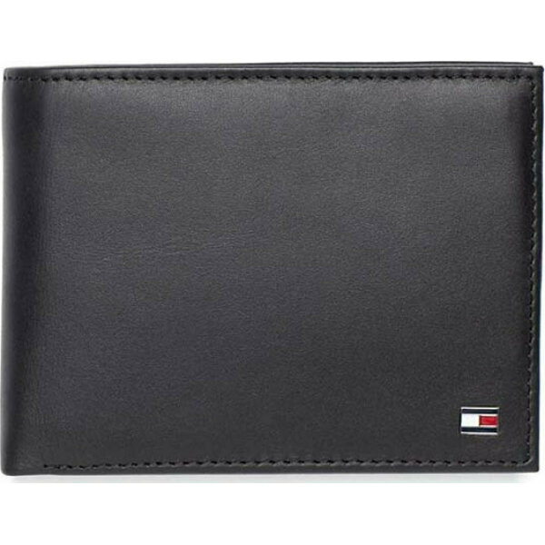 20250917125306_tommy_hilfiger_eton_dermatino_andriko_portofoli_mayro_am0am00652_002 (1) ΑΝΔΡΙΚΟ ETON CC FLAP AND COIN POCKET TOMMY JEANS AM0AM00652-002 - Image 1