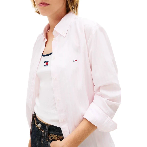 ΓΥΝΑΙΚΕΙΟ ΠΟΥΚΑΜΙΣΟ ΡΟΖ TJW REG POPLIN SHIRT EXT TOMMY JEANS DW0DW22211-0D1 - Image 3