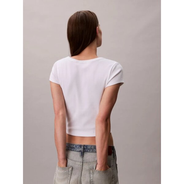 ΓΥΝΑΙΚΕΙΑ ΜΠΛΟΥΖΑ A- WOVEN LABEL 2X2 RIB BABY TE CALVIN KLEIN LV047C200G-YAA - Image 3