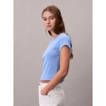 ΓΥΝΑΙΚΕΙΑ ΜΠΛΟΥΖΑ  A- WOVEN LABEL 2X2 RIB BABY TE ΜΠΛΕ CALVIN KLEIN LV047C200G-C32 - Image 4