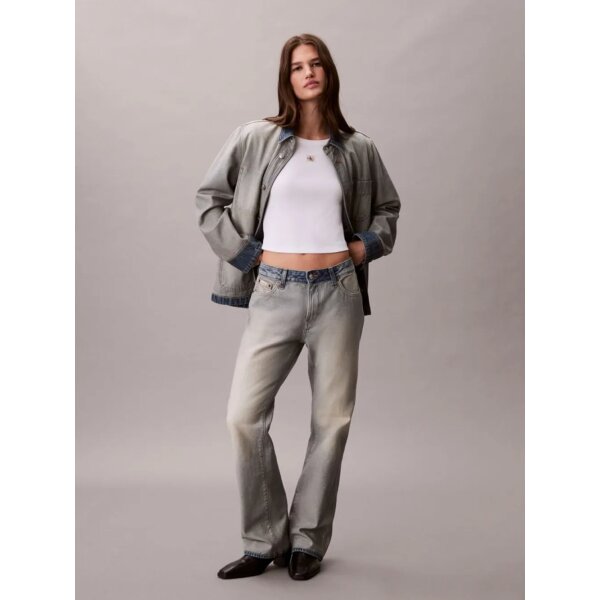 ΓΥΝΑΙΚΕΙΑ ΜΠΛΟΥΖΑ A- WOVEN LABEL 2X2 RIB BABY TE CALVIN KLEIN LV047C200G-YAA - Image 4