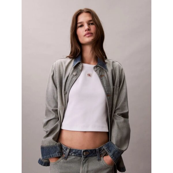 ΓΥΝΑΙΚΕΙΑ ΜΠΛΟΥΖΑ A- WOVEN LABEL 2X2 RIB BABY TE CALVIN KLEIN LV047C200G-YAA - Image 5