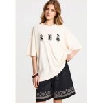 Γυναικεία Μπλούζα Κοντό Μανίκι Και Τύπωμα Funky Buddha FBL013-126-04-CHALK