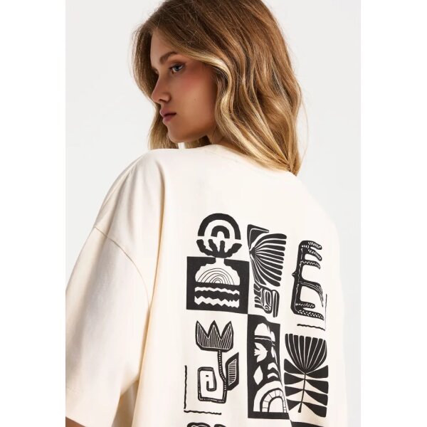 Γυναικεία Μπλούζα Κοντό Μανίκι Και Τύπωμα Funky Buddha FBL013-126-04-CHALK - Image 3