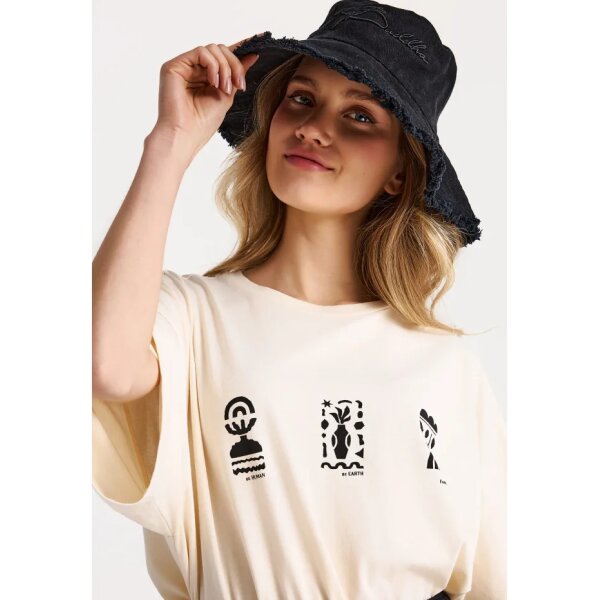 Γυναικεία Μπλούζα Κοντό Μανίκι Και Τύπωμα Funky Buddha FBL013-126-04-CHALK - Image 5