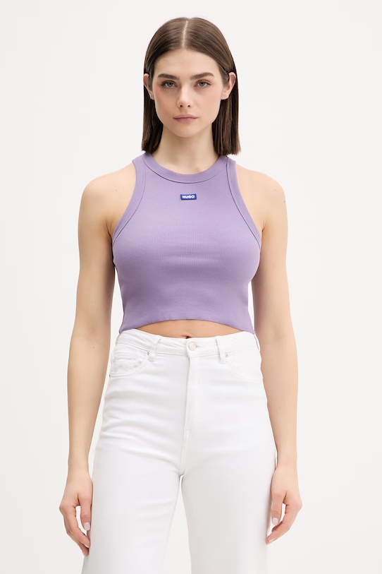 SS24-TSD0OR-04X_F1 (1) ΓΥΝΑΙΚΕΙΟ Jersey Tops ΜΩΒ HUGO BLUE 50511450-521 - Image 1