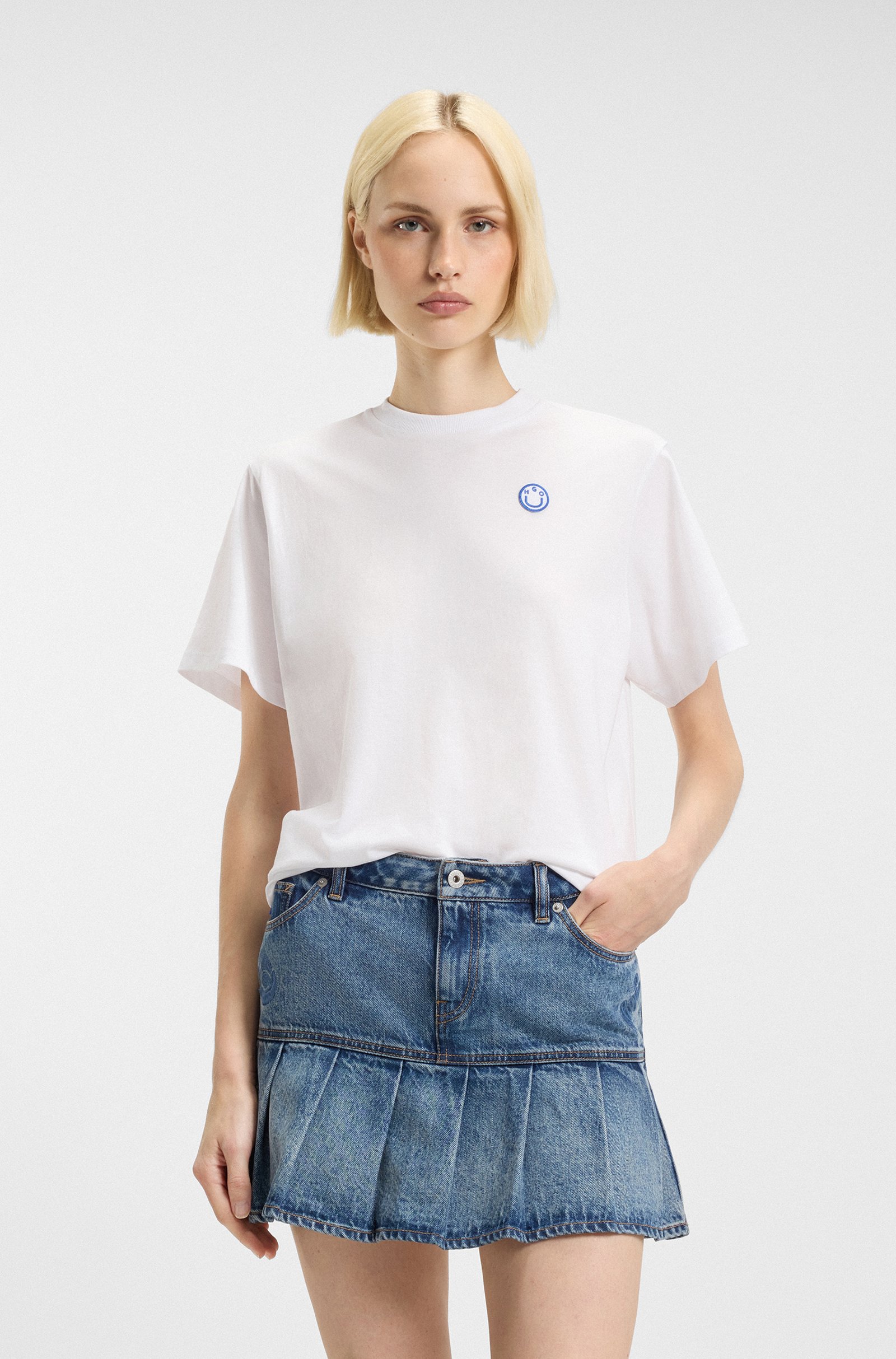 hbeu50518139_100_350 ΓΥΝΑΙΚΕΙΑ ΜΠΛΟΥΖΑ ΛΕΥΚΟ HUGO BLUE 50518139-100 - Image 1