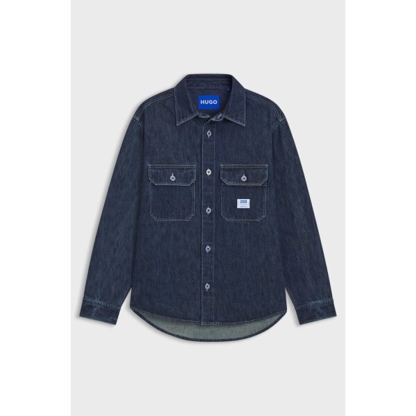 Ανδρικό Oversized-fit shirt in blue denim HUGO BLUE 50556349-403 - Image 2