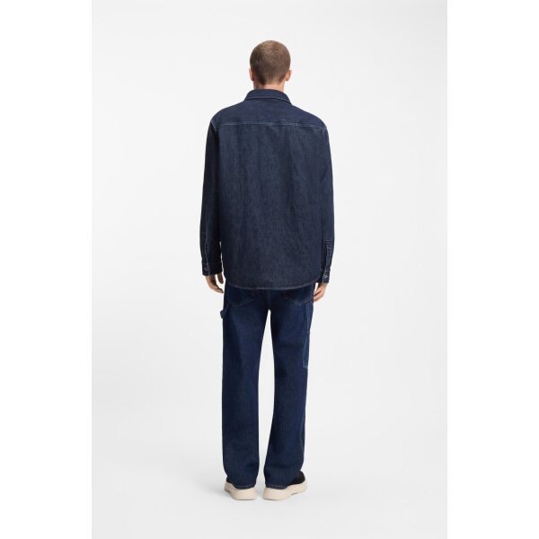 Ανδρικό Oversized-fit shirt in blue denim HUGO BLUE 50556349-403 - Image 6