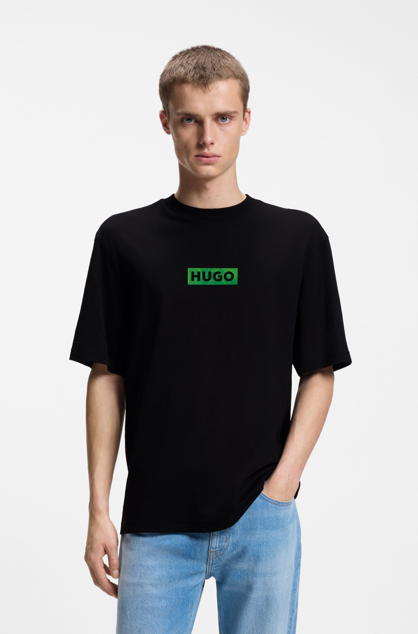 hbna50560048_001_350 ΑΝΔΡΙΚΗ ΜΠΛΟΥΖΑ ΜΑΥΡΟ HUGO BLUE 50560048-001 - Image 1