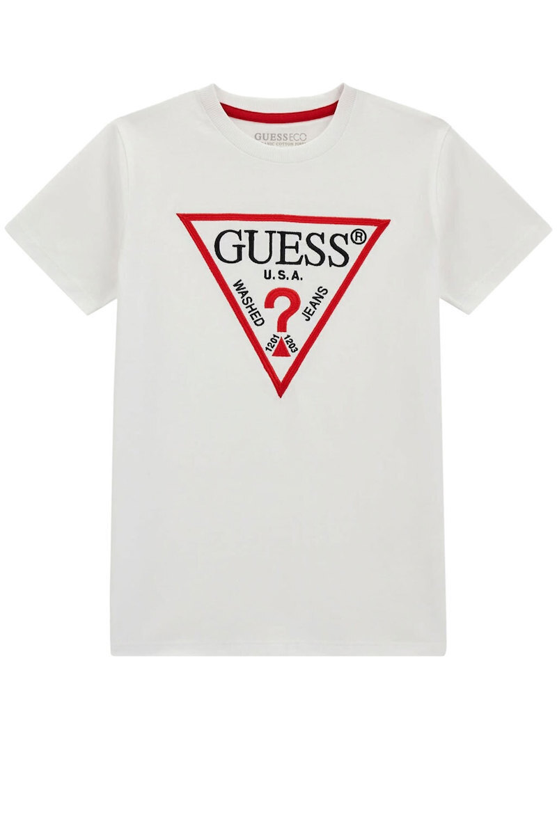 20250912162826_guess_paidiko_t_shirt_pure_white_l4yi54k8hm4_g011 ΠΑΙΔΙΚΗ ΜΠΛΟΥΖΑ ΑΓΟΡΙ ΛΕΥΚΟ ΜΕ ΚΕΝΤΗΜΑ GUESS L4YI54K8HM4-G011 - Image 1