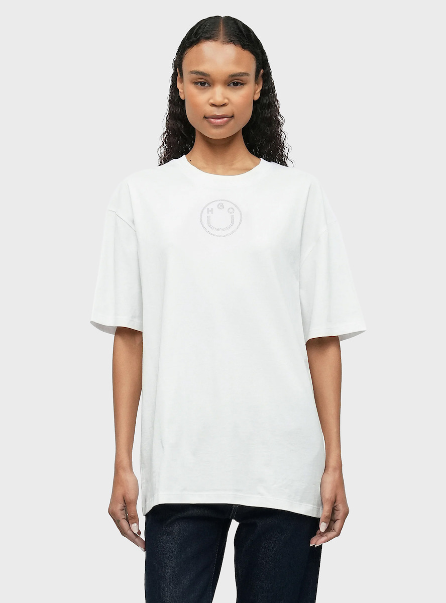 ΓΥΝΑΙΚΕΙΑ ΜΠΛΟΥΖΑ OVERSIZE FIT WHITE HUGO BLUE 50554940-100 - Image 1