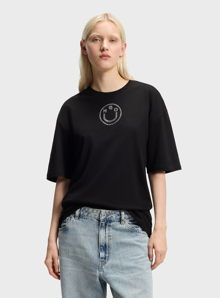 ΓΥΝΑΙΚΕΙΑ ΜΠΛΟΥΖΑ OVERSIZE FIT BLACK HUGO BLUE 50554940-001 - Image 1