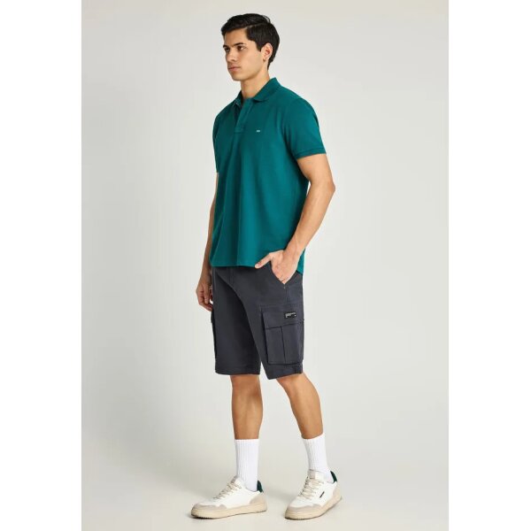 Ανδρική Μπλούζα Με Γιακά Πόλο FUNKY BUDDHA FBM013-001-11EMERALD - Image 2