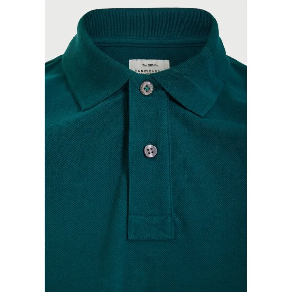 Ανδρική Μπλούζα Με Γιακά Πόλο FUNKY BUDDHA FBM013-001-11EMERALD - Image 7