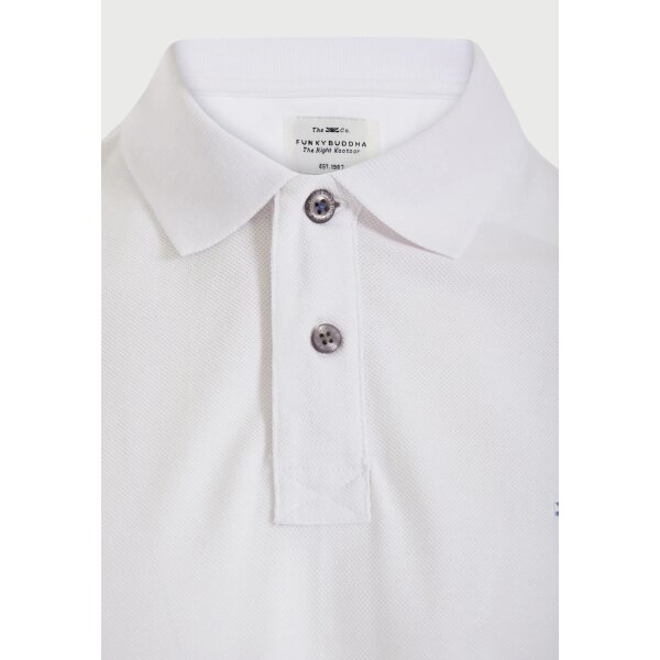 Ανδρική Μπλούζα Με Γιακά Πόλο FUNKY BUDDHA FBM013-001-11 ΛΕΥΚΟ - Image 6