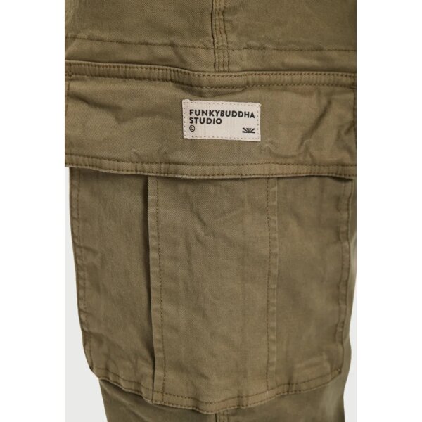 Ανδρικό Παντελόνι Cargo FUNKY BUDDHA FBM013-002-02 ΧΑΚΙ - Image 2