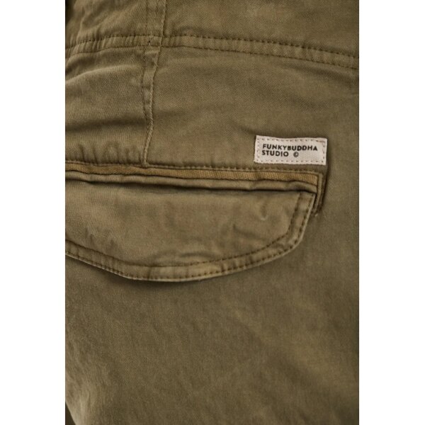 Ανδρικό Παντελόνι Cargo FUNKY BUDDHA FBM013-002-02 ΧΑΚΙ - Image 3