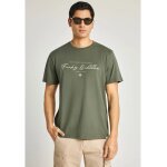 Ανδρική Μπλούζα Κοντό Μανίκι Και Τύπωμα FUNKY BUDDHA FBM013-022-04 ΠΡΑΣΙΝΟ