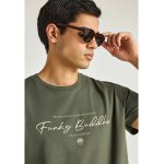 Ανδρική Μπλούζα Κοντό Μανίκι Και Τύπωμα FUNKY BUDDHA FBM013-022-04 ΠΡΑΣΙΝΟ - Image 4