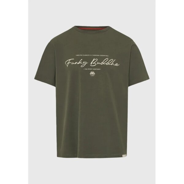 Ανδρική Μπλούζα Κοντό Μανίκι Και Τύπωμα FUNKY BUDDHA FBM013-022-04 ΠΡΑΣΙΝΟ - Image 5