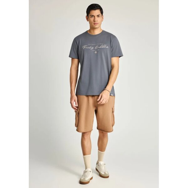 Ανδρική Μπλούζα Κοντό Μανίκι Και Τύπωμα FUNKY BUDDHA FBM013-022-04 ΓΚΡΙ - Image 2