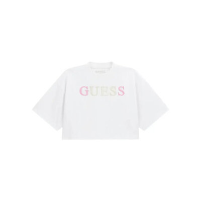 ΠΑΙΔΙΚΗ ΜΠΛΟΥΖΑ ΚΟΝΤΗ ΛΕΥΚΟ ΚΟΡΙΤΣΙ  GUESS J6RI11KCNQ4-G011
