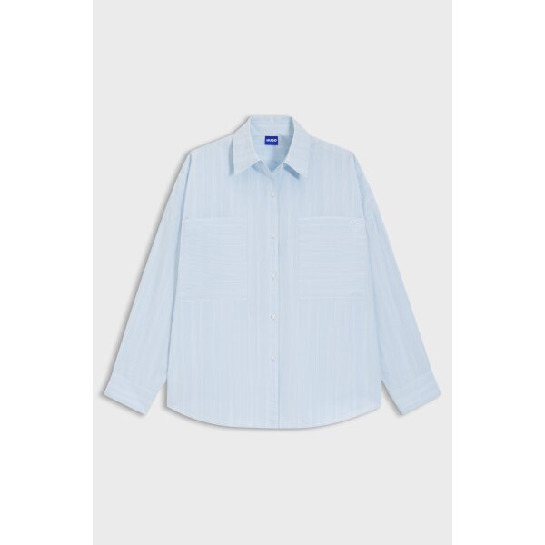 Γυναικείο Πουκάμισο Striped relaxed-fit blouse in cotton poplin HUGO BLUE 50553358-987 - Image 2