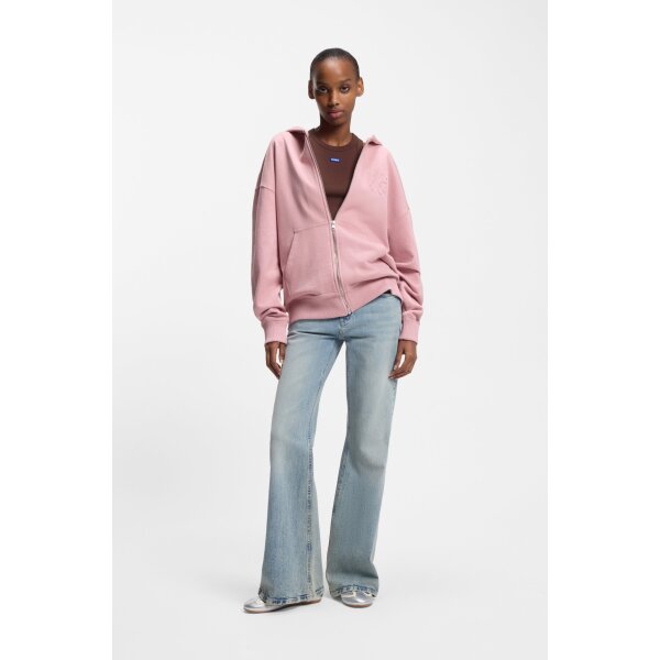 Γυναικεία Ζακέτα Cotton-terry zip-up hoodie Oversized PINK HUGO BLUE 50553980-661 - Image 3