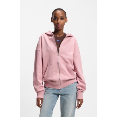 Γυναικεία Ζακέτα Cotton-terry zip-up hoodie Oversized PINK HUGO BLUE 50553980-661