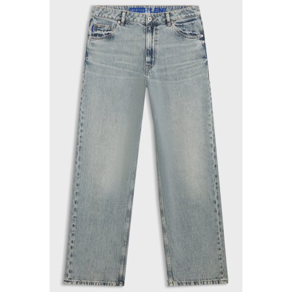 Relaxed-Fit Jeans In Rigid Denim Leni_B - Medium Aged Denim  HUGO BLUE 50553783-435 - Image 2