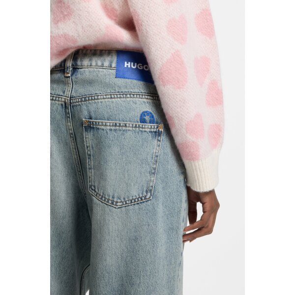 Relaxed-Fit Jeans In Rigid Denim Leni_B - Medium Aged Denim  HUGO BLUE 50553783-435 - Image 5
