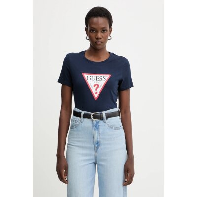 Γυναικείο T-shirt με τριγωνικό λογότυπο Μπλέ GUESS W1YI1BI3Z14-G7P1