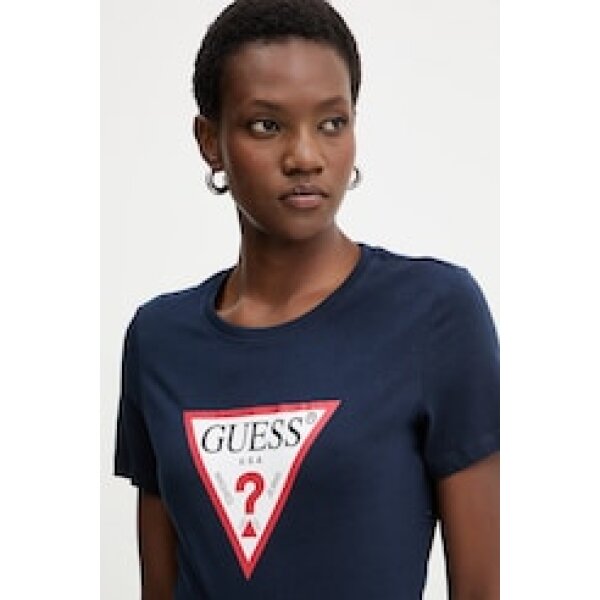 Γυναικείο T-shirt με τριγωνικό λογότυπο Μπλέ GUESS W1YI1BI3Z14-G7P1 - Image 4