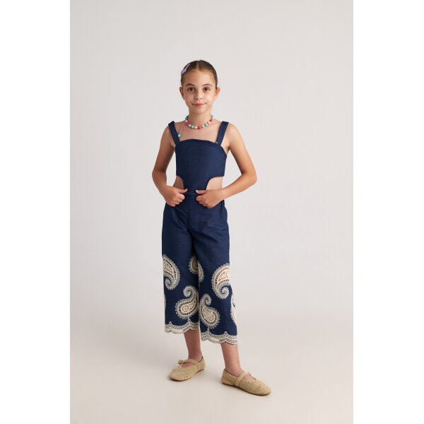 T7166 Farm Girl Paisley Denim Two Piece Jumpsuit Two in a Castle - Image 2