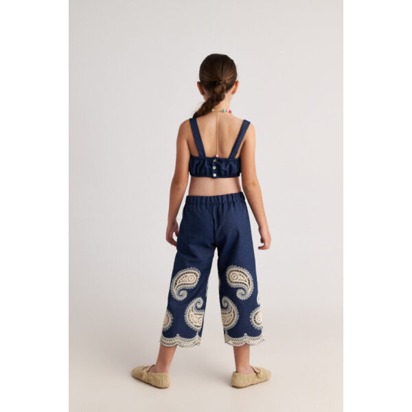 T7166 Farm Girl Paisley Denim Two Piece Jumpsuit Two in a Castle - Image 3