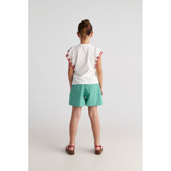 T7178 Forest Sky Set With Cherries Sleeve Top & Vichy Shorts Two in a Castle - Image 2